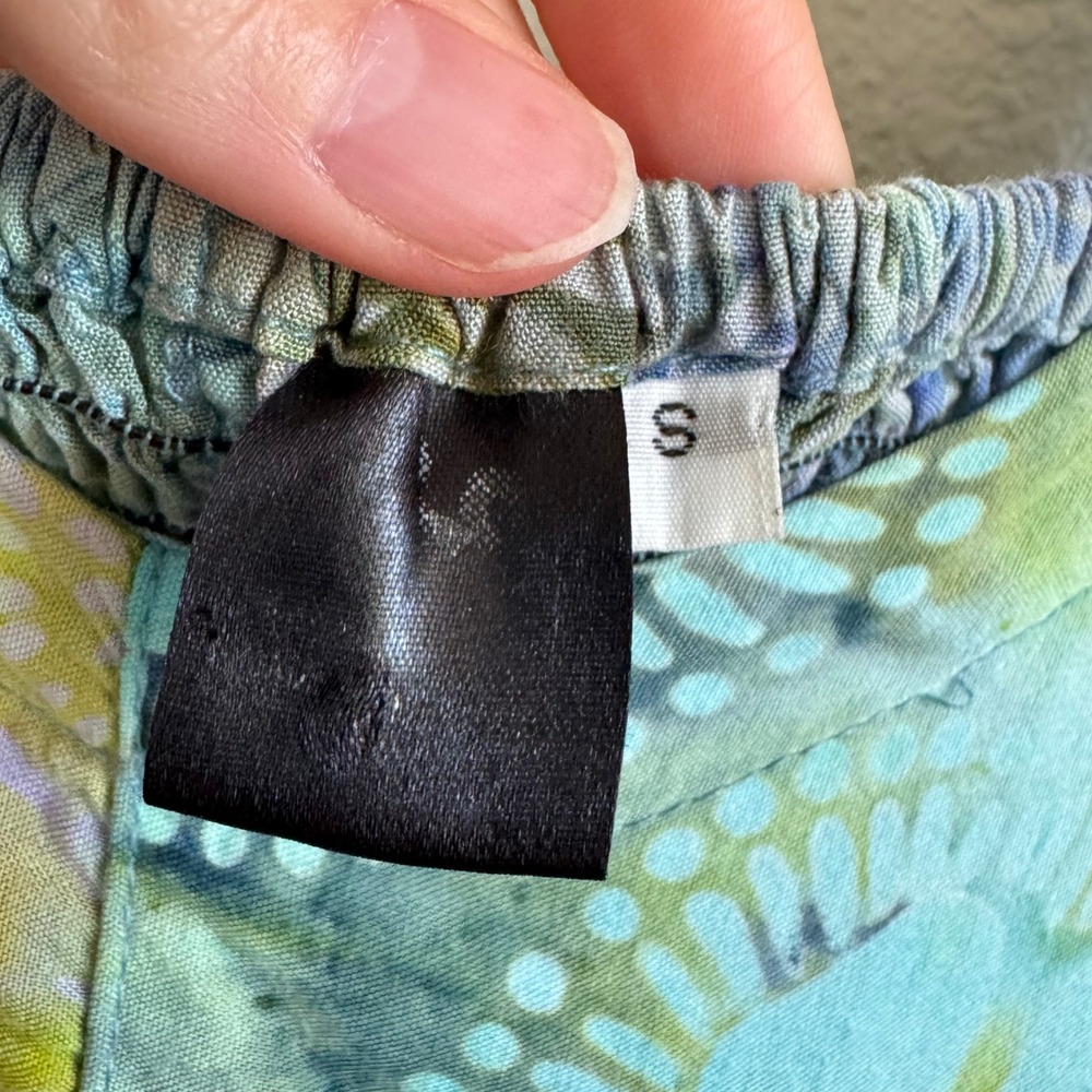 Batik Patchwork Smocked Back Mini Dress Pockets H… - image 8